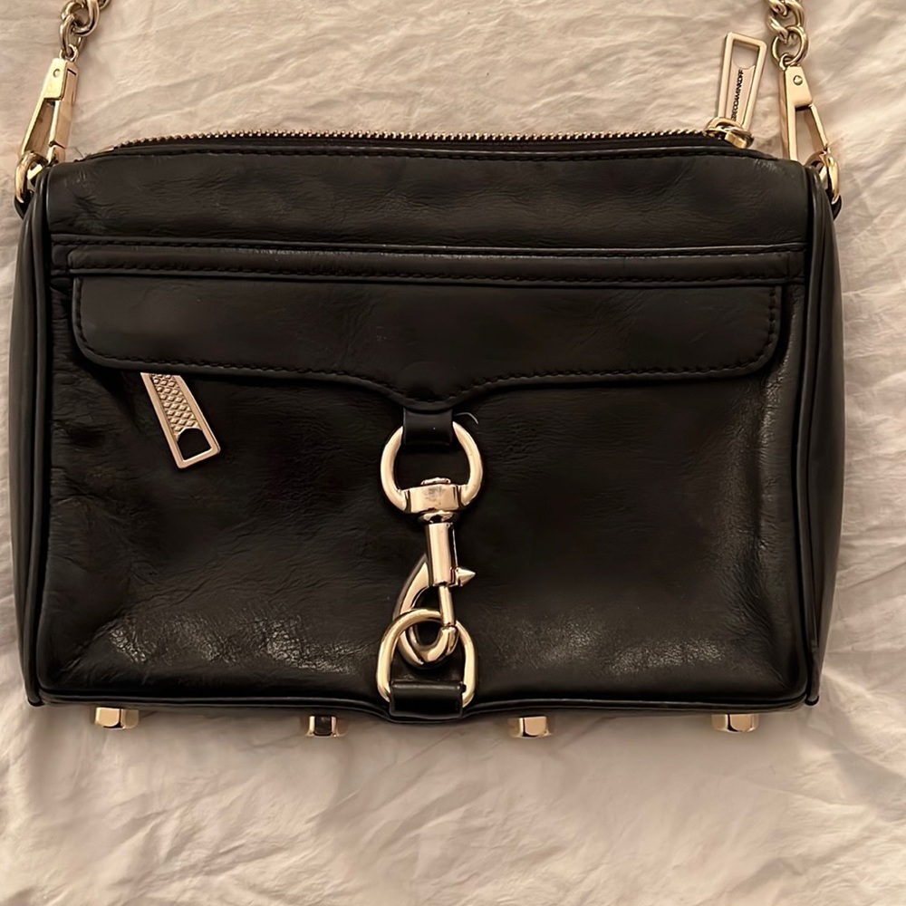 Rebecca Minkoff Bags Rebecca Minkoff Black Gold Mac Crossbody Bag